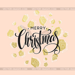 Christmas Greeting Card with handdrawn lettering. - vector image