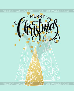 Christmas Greeting Card with handdrawn lettering. - vector image