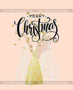 Christmas Greeting Card with handdrawn lettering. - vector clip art