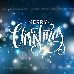 Christmas lettering on Snowflake sparkle background - vector image
