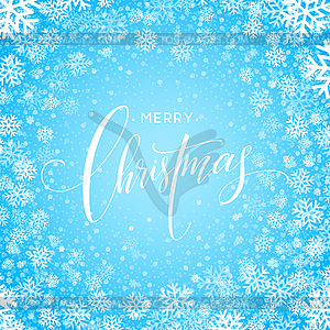 Merry christmas handwritten text on background - color vector clipart