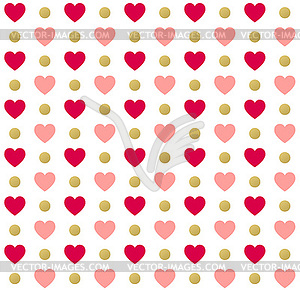 Seamless Valentines day polka dot red pattern with - vector clip art