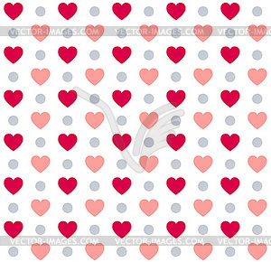 Seamless Valentines day polka dot red pattern with - vector clipart