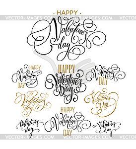 Valentines Day and Love lettering collection - vector image