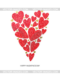 Happy Valentines Day Greeting Card - vector clipart