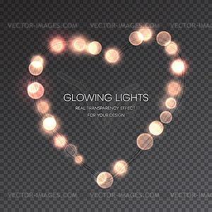 Valentines Day Glowing lights heart on - vector clipart