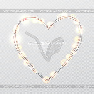 Valentines Day Glowing lights heart on - vector image