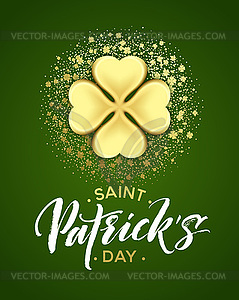 Happy saint Patricks day greeting poster with - vector image