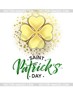 Happy saint Patricks day greeting poster with - vector clipart