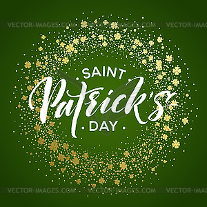 Happy saint Patricks day greeting poster with - vector clip art