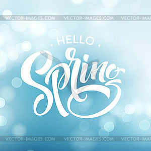 Hello Spring. Beautiful spring background with boke - vector clipart / vector image