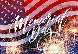 Happy Memorial Day card. National american - royalty-free vector image