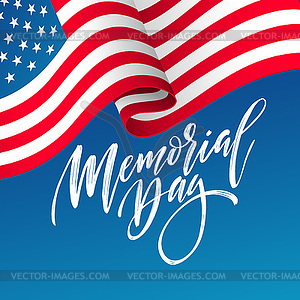 Happy Memorial Day card. National american - vector clipart