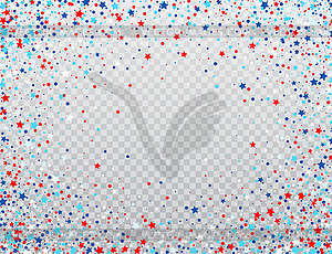 USA celebration confetti stars in national colors - vector clip art