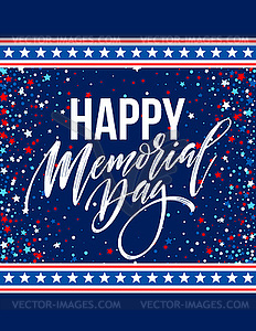 Happy Memorial Day card. National american - vector clip art