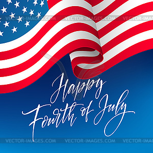 Fourth of July celebration banner, greeting card - vector clipart