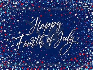 Fourth of July celebration banner, greeting card - vector image