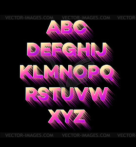 Modern holidays party alphabet - vector clip art