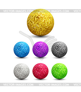 Color Shiny metallic Spheres set - vector clipart