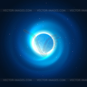 Cosmic glow of planet background - vector clip art