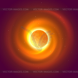 Sun and Space glow background - vector clipart