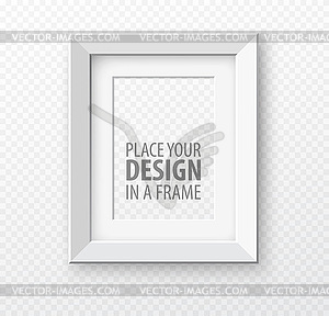 Vertical frame mock up on transparence background - vector clipart