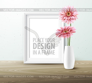 Mock up frame Wall of interior background - vector clipart