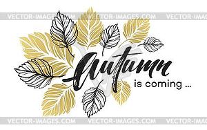 Fall background design with golden and black - stock vector clipart