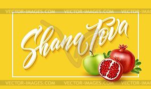 Greeting card with stylish lettering Shana Tova - vector clip art