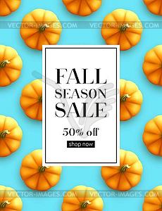 Design banner Autumn sale. Fall poster design on - vector clip art
