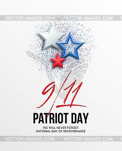 September 11, 2001 Patriot Day background. We Will - vector image