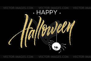 Happy Halloween lettering. Holiday calligraphy for - vector clipart