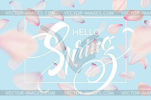 Spring lettering web banner template. Color pink - vector clipart