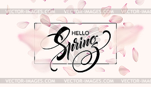 Spring lettering web banner template. Color pink - vector image