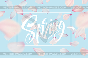 Spring lettering web banner template. Color pink - vector clip art