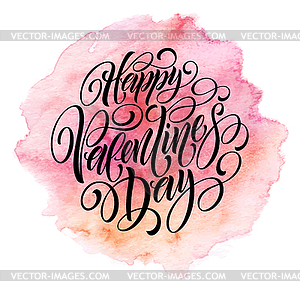 Valentines Day Card with lettering in pink - vector clipart