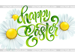 Happy Easter colorful paint lettering Greeting - vector image