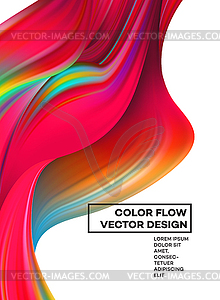 Modern colorful flow poster. Wave Liquid shape in - vector clipart