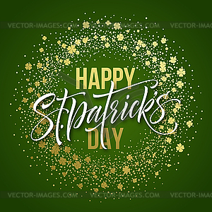 Happy saint Patricks day greeting poster with - vector image