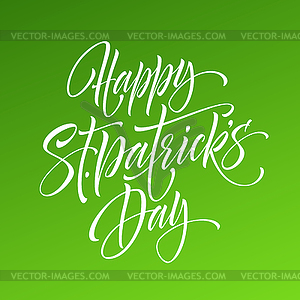 Saint Patrick Day greeting lettering design element - vector clipart