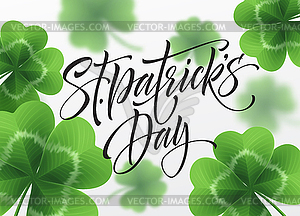 Happy Saint Patricks Day greeting lettering on - royalty-free vector clipart