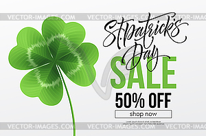 Saint Patricks Day Sale poster. Lettering Typograph - vector image