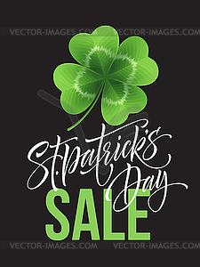 Saint Patricks Day Sale poster. Lettering Typograph - vector clip art