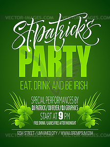 Saint Patricks Day Poster Design Background. - vector clipart