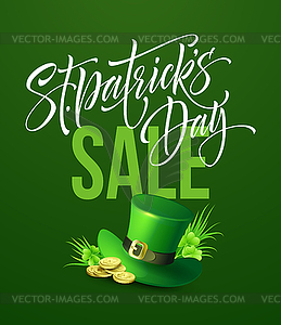 Saint Patricks Day Sale poster. Lettering banner - vector clipart