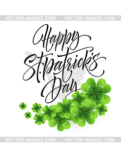 Happy Saint Patricks Day greeting lettering on - color vector clipart