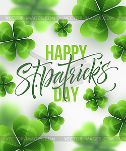 Happy Saint Patricks Day greeting lettering on - vector image