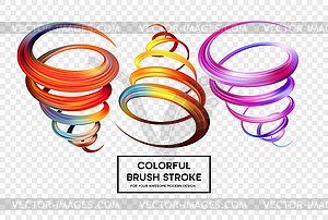 Set of colorful brush strokes. Modern design element - vector clipart