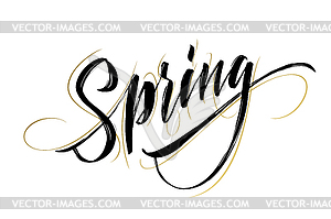 Spring handwritten lettering. Beautiful modern - vector clip art