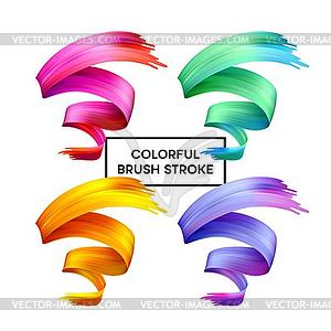 Set abstract colorful wave flow design elements - vector image